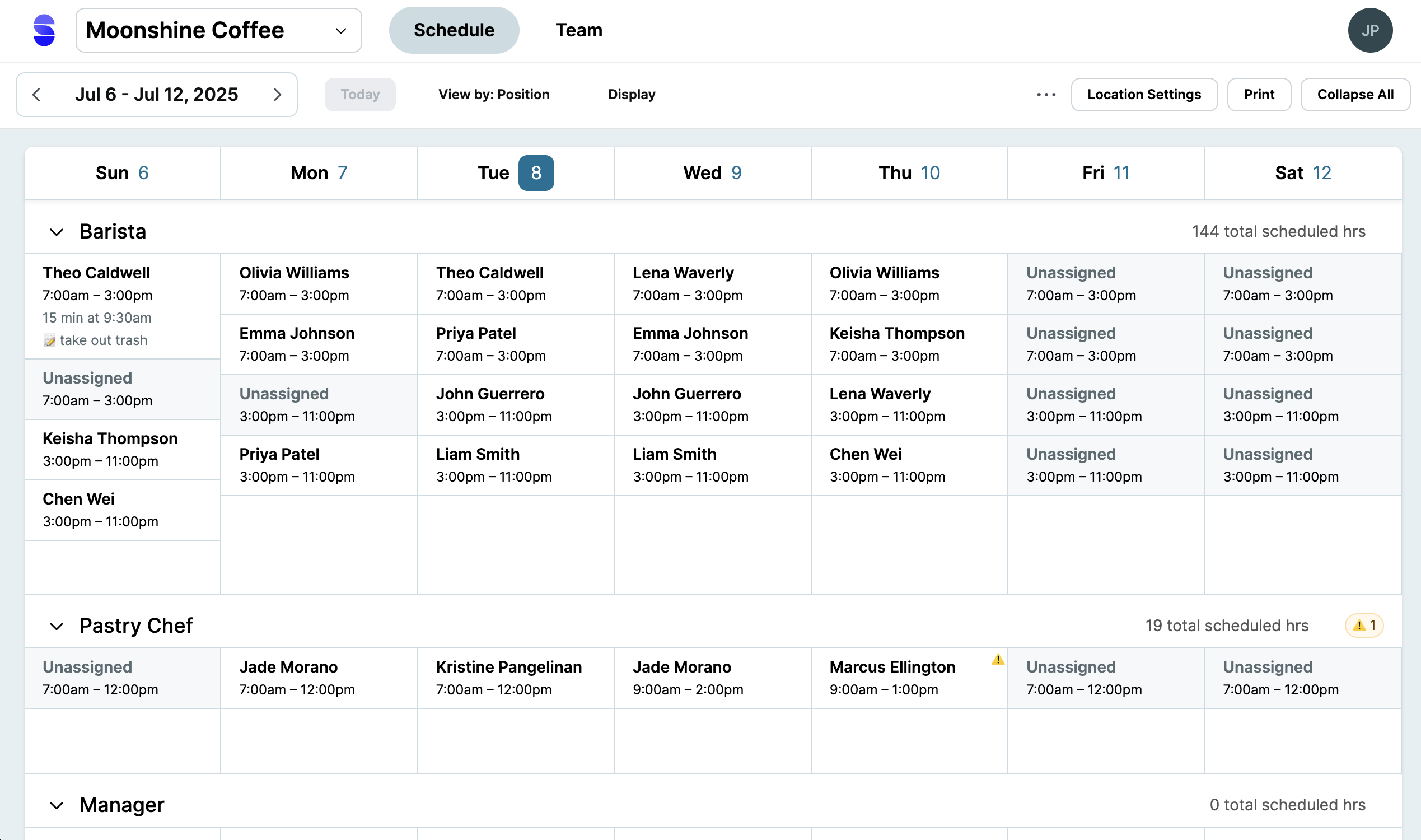 Shiftwell app screenshot
